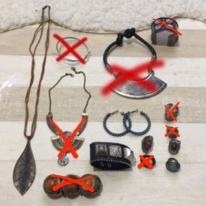 Zara H&M boho jewel necklace bracelet ring earring